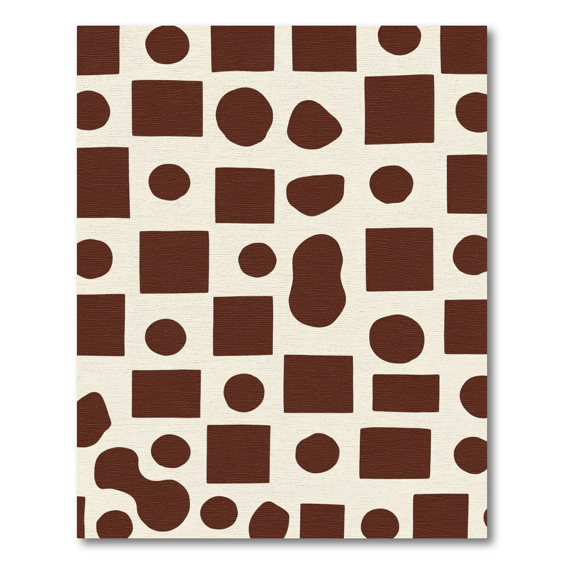 Brown Cream Abstract Organic Shapes Rug