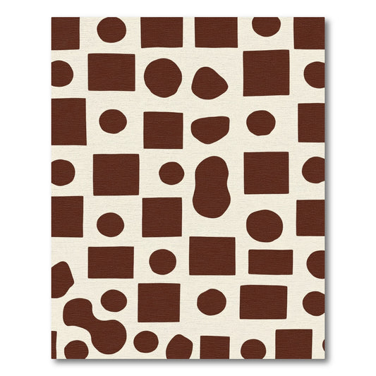 Brown Cream Abstract Organic Shapes Rug