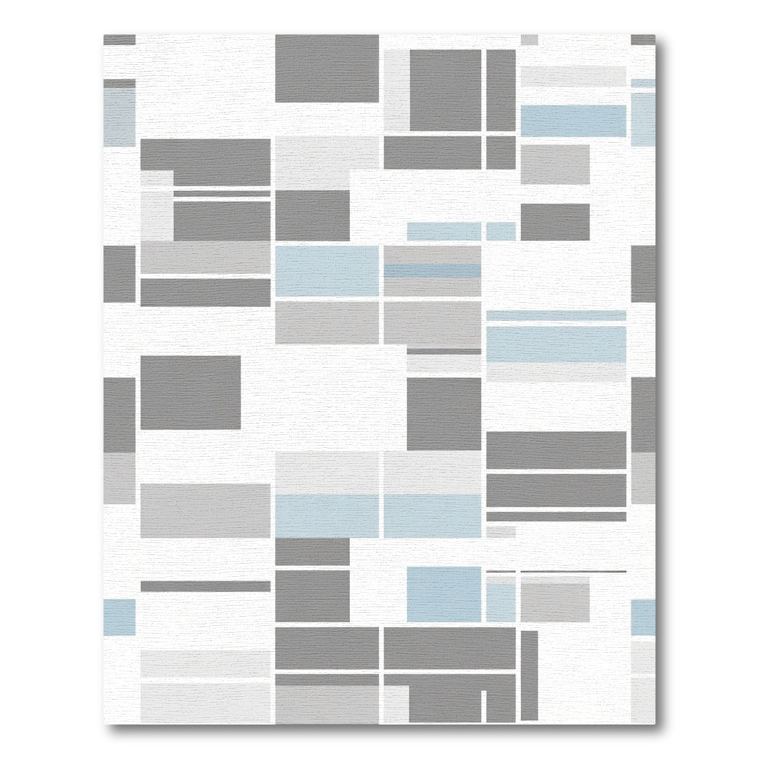 Abstract Geometric Blue Gray Rectangles Rug