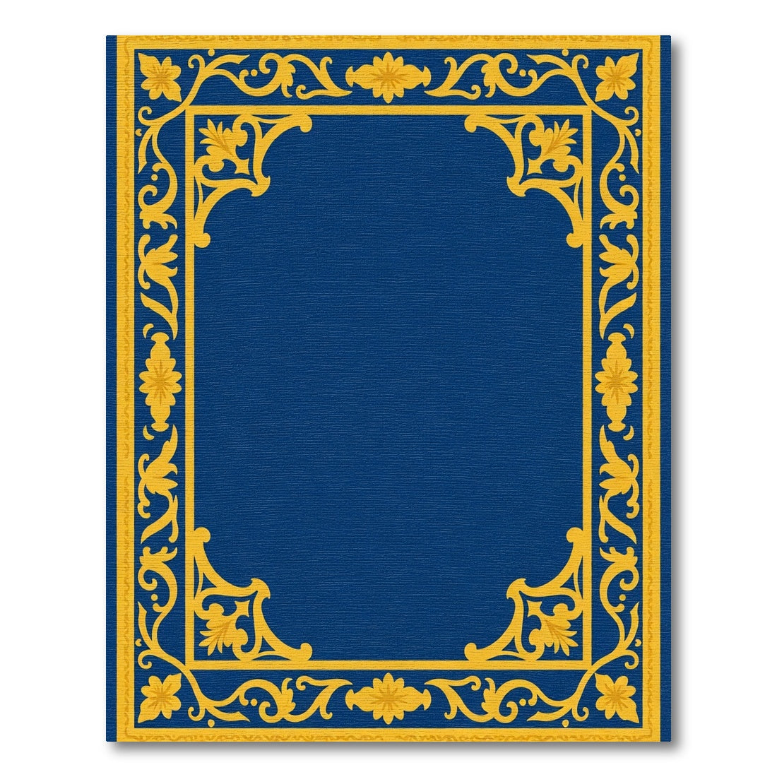 Gold Royal Floral Border Rug