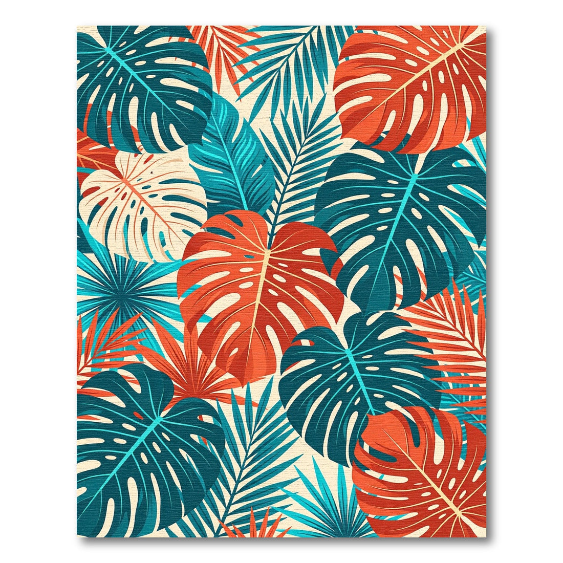 Vibrant Tropical Foliage Botanical Jungle Rug