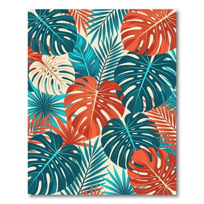 Vibrant Tropical Foliage Botanical Jungle Rug