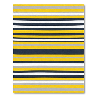 Bold Yellow Navy Stripe Rug