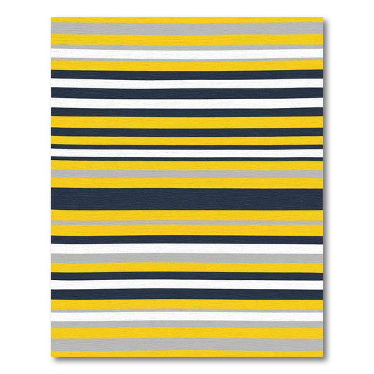 Bold Yellow Navy Stripe Rug