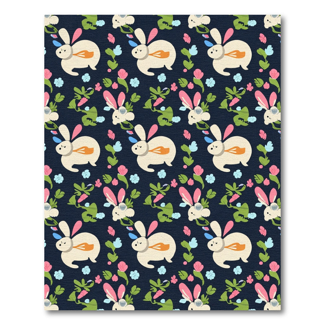 Charming Bunny Spring Garden Floral Rug