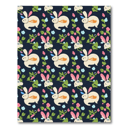 Charming Bunny Spring Garden Floral Rug
