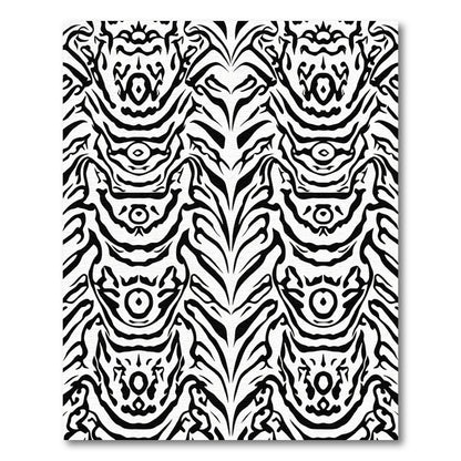 Black White Animalistic Symmetry Rug