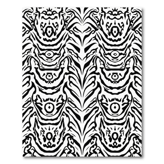 Black White Animalistic Symmetry Rug