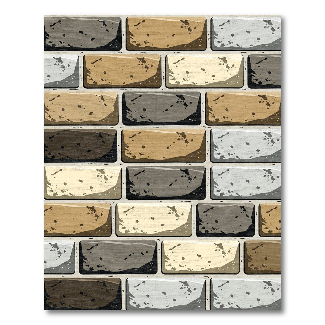 Earthy Tonal Textured Brick Wall Rug