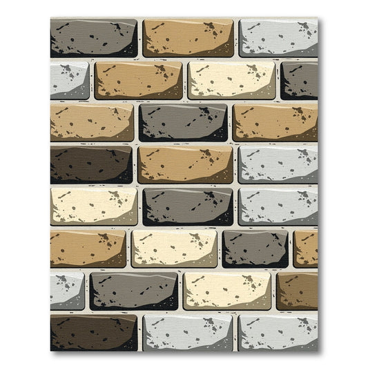 Earthy Tonal Textured Brick Wall Rug