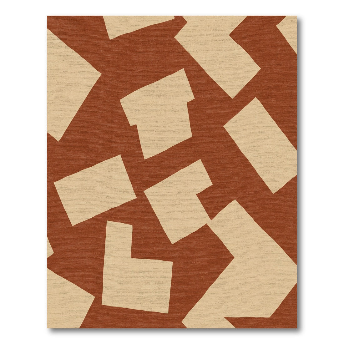 Terracotta Abstract Block Composition Rug