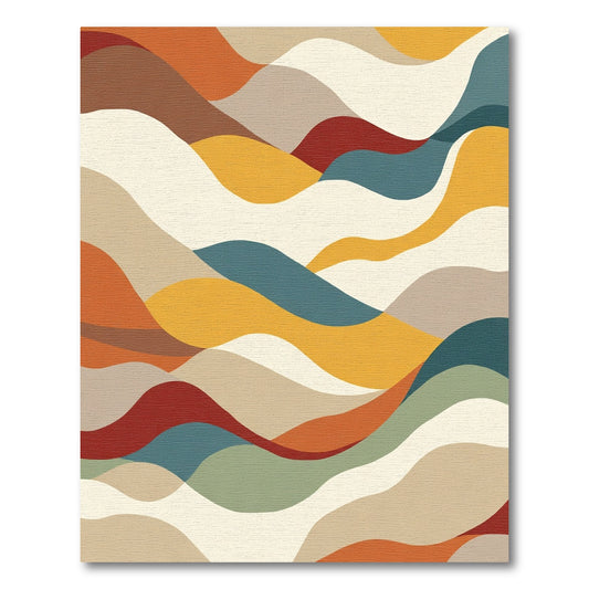 Mid-Century Abstract Wave Hills Rug