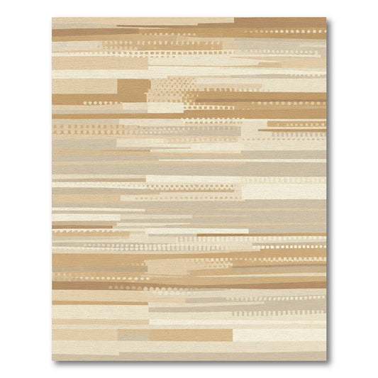 Earthy Neutral Abstract Stripe Rug