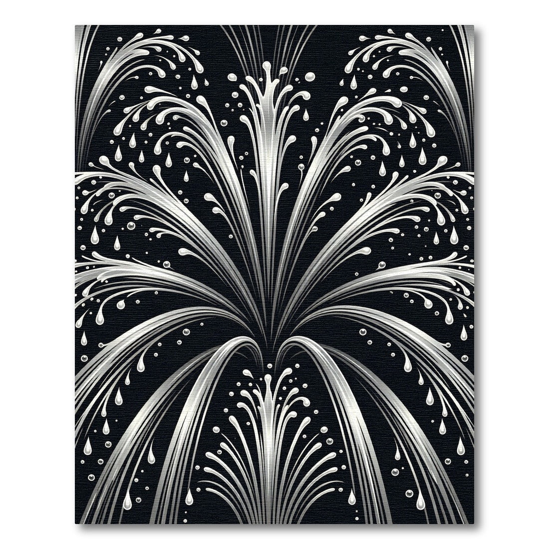 Dynamic White Fountain Splashes Rug