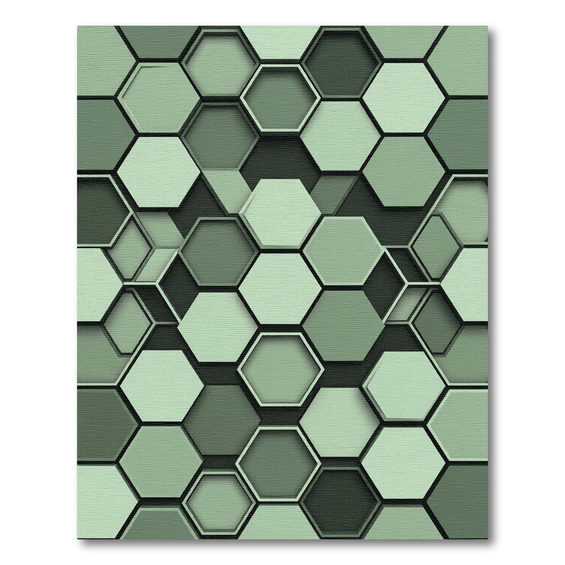 Modern Sage Geometric Interlocking Hexagon Rug