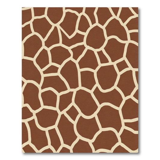 Earthy Brown Giraffe Spots Overlay Rug