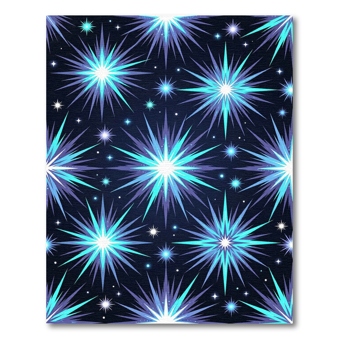 Aqua Sapphire Starburst Pattern Rug