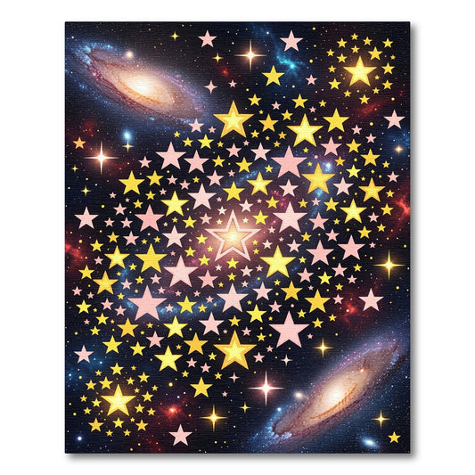 Celestial Golden Star Galaxy Sky Rug