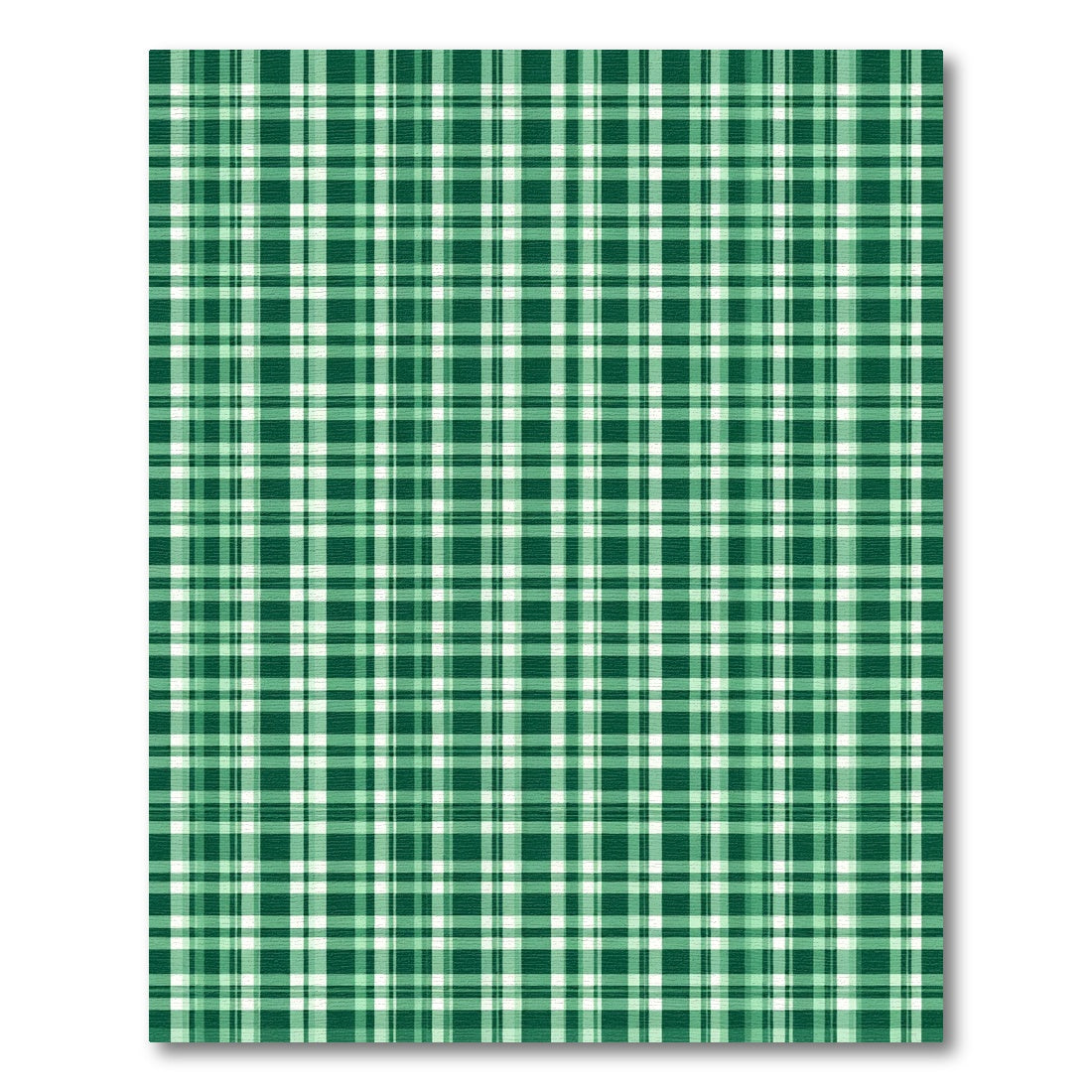 Deep Green Classic Plaid Square Rug