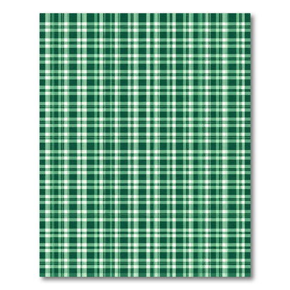 Deep Green Classic Plaid Square Rug