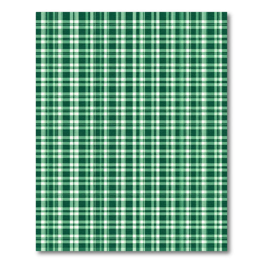 Deep Green Classic Plaid Square Rug