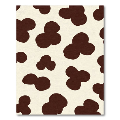 Brown White Spots Contemporary Rug