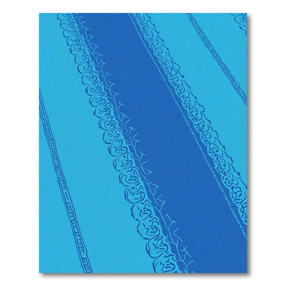 Oceanic Blue Tribal Stripe Rug