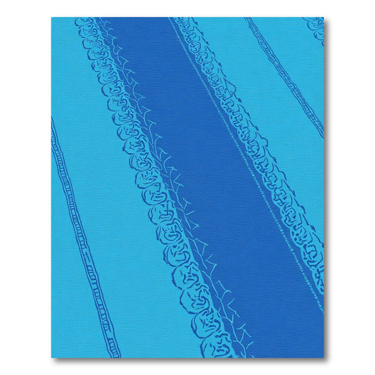 Oceanic Blue Tribal Stripe Rug