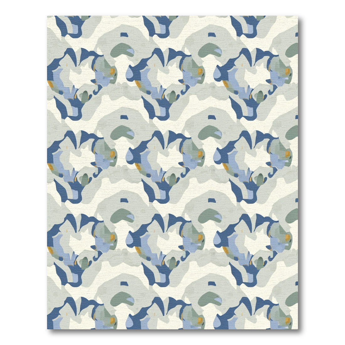 Abstract Blue Gray Heart Bloom Rug