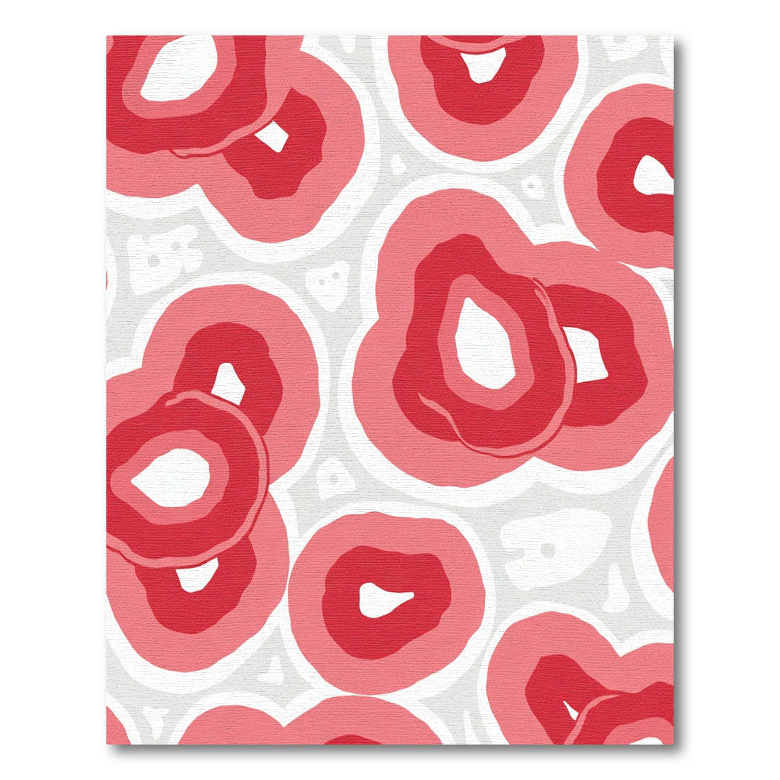 Red And Pink Organic Rings Rug