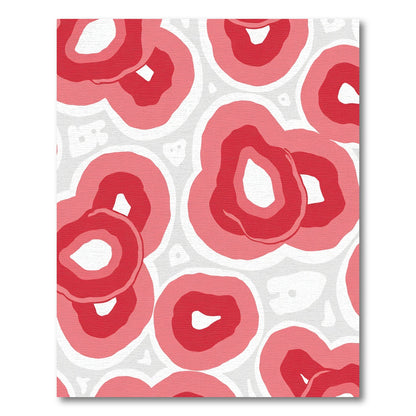 Red And Pink Organic Rings Rug