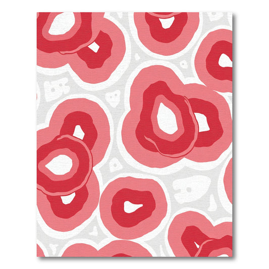 Red And Pink Organic Rings Rug