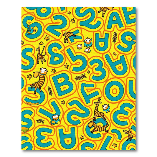 Yellow Safari Animals Alphabet Fun Rug