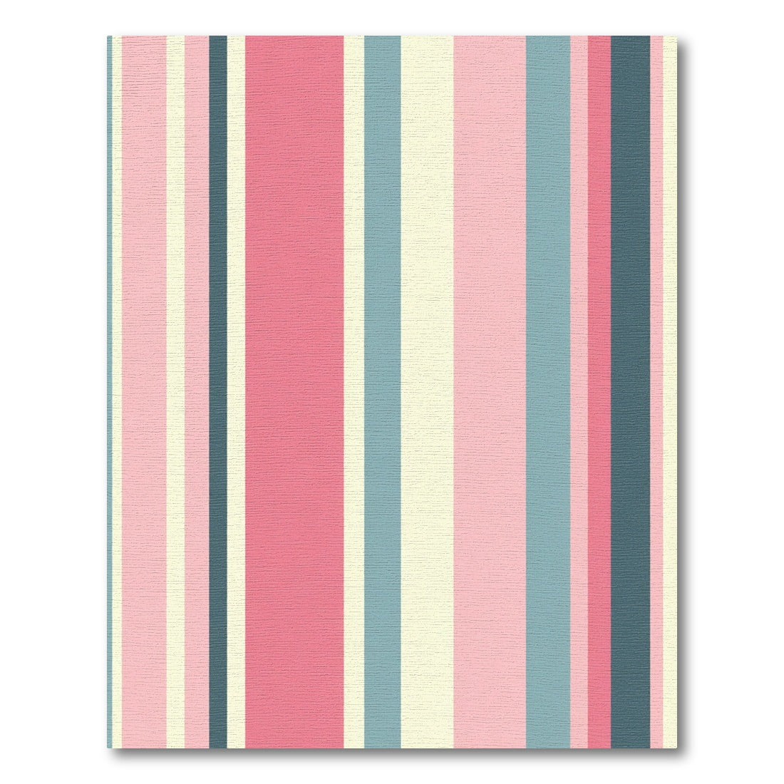 Pink Blue Cream Striped Band Rug