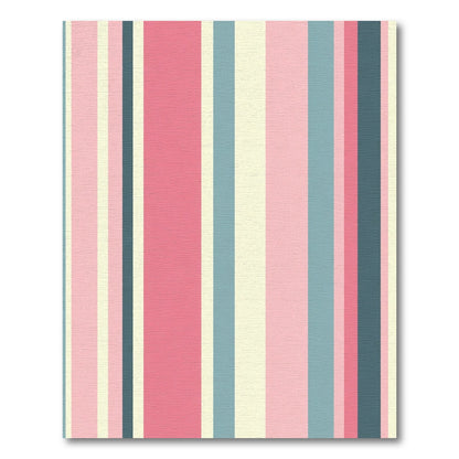 Pink Blue Cream Striped Band Rug