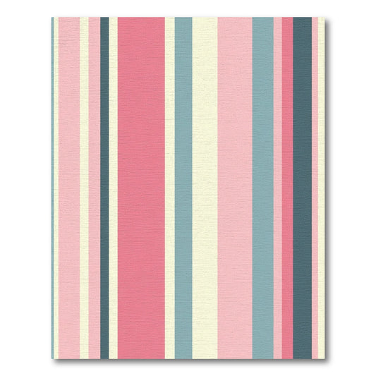 Pink Blue Cream Striped Band Rug