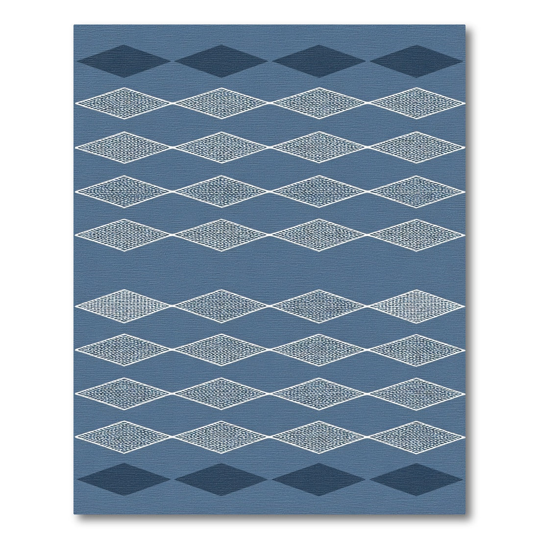 Deep Blue Diamond Inlay Rug