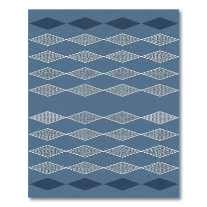 Deep Blue Diamond Inlay Rug