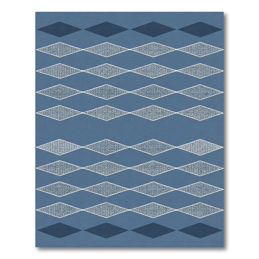 Deep Blue Diamond Inlay Rug