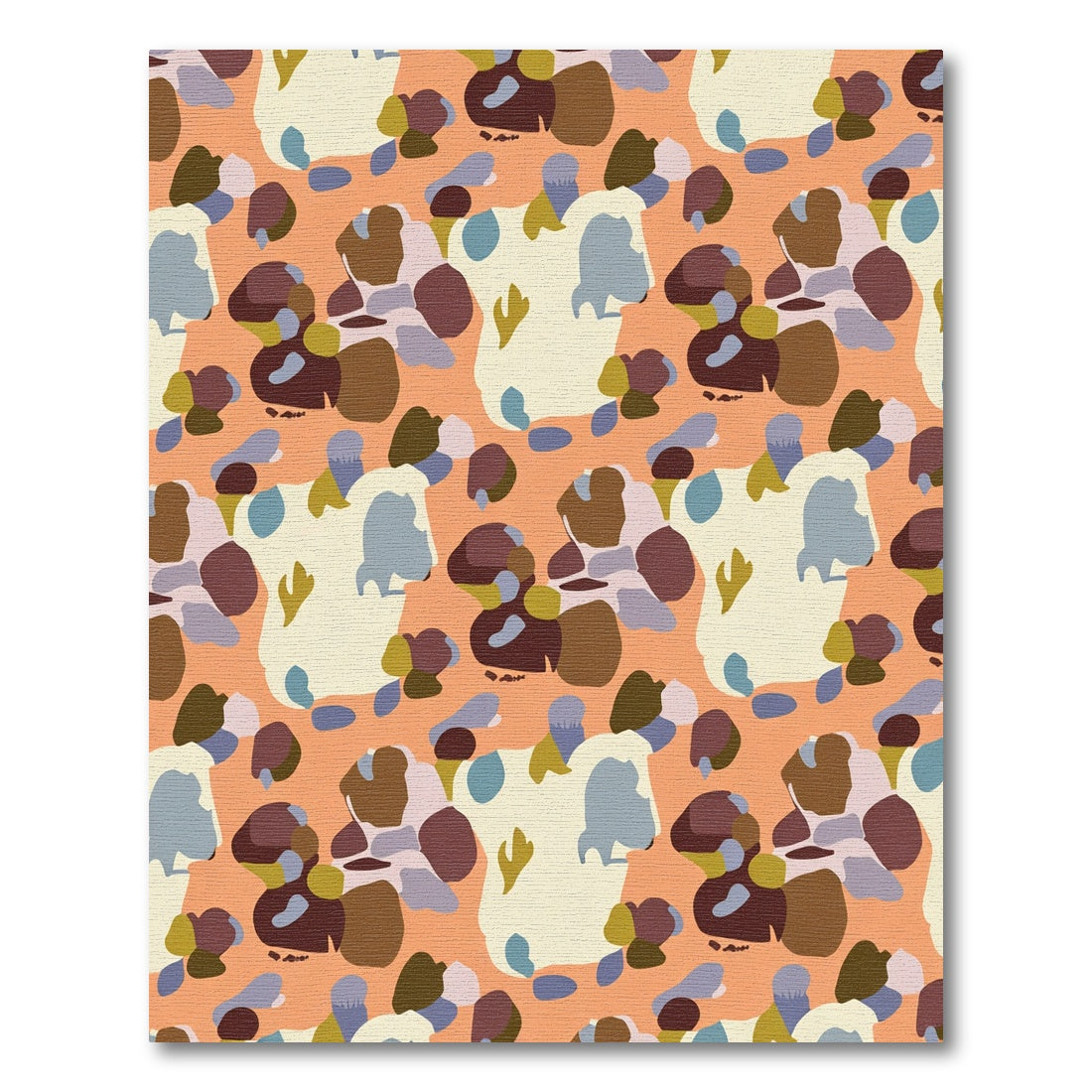 Abstract Peach Organic Blobs Rug