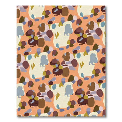 Abstract Peach Organic Blobs Rug