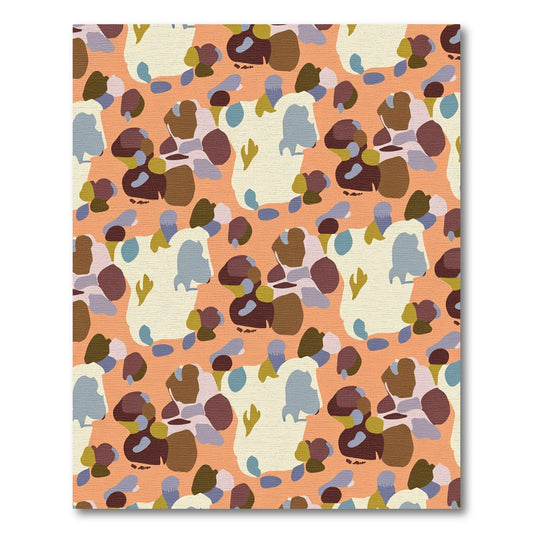 Abstract Peach Organic Blobs Rug