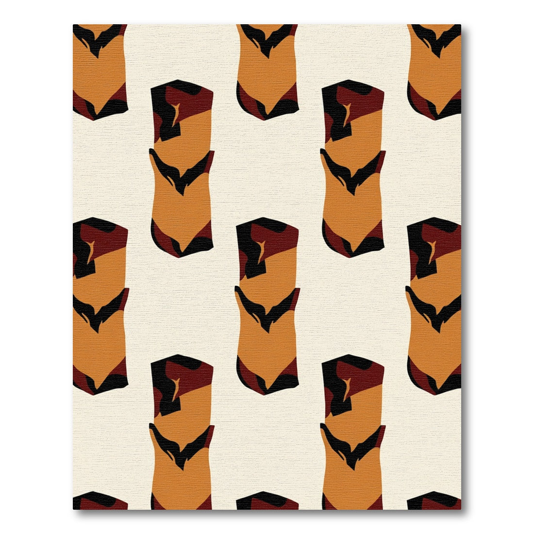 Abstract Camel Brick Shapes Rug