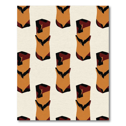 Abstract Camel Brick Shapes Rug