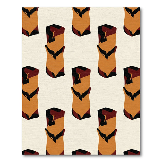 Abstract Camel Brick Shapes Rug
