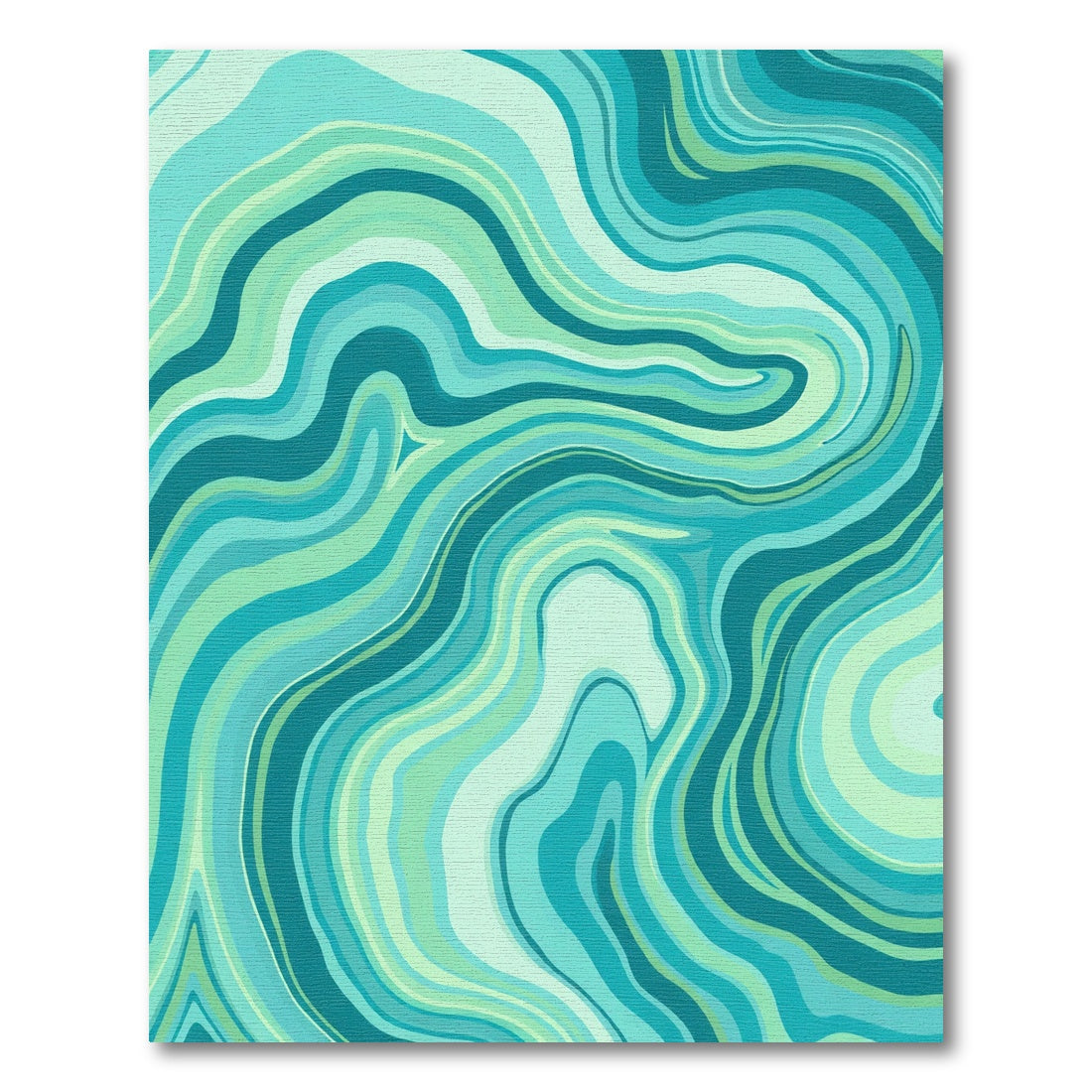 Calm Teal Agate Swirl Rug