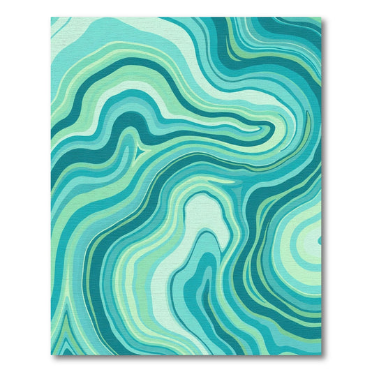 Calm Teal Agate Swirl Rug