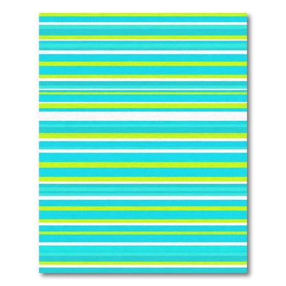 Bold Turquoise Yellow Striped Harmony Rug