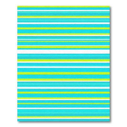 Bold Turquoise Yellow Striped Harmony Rug
