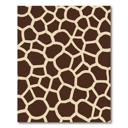 Brown Tan Giraffe Skin Texture Rug